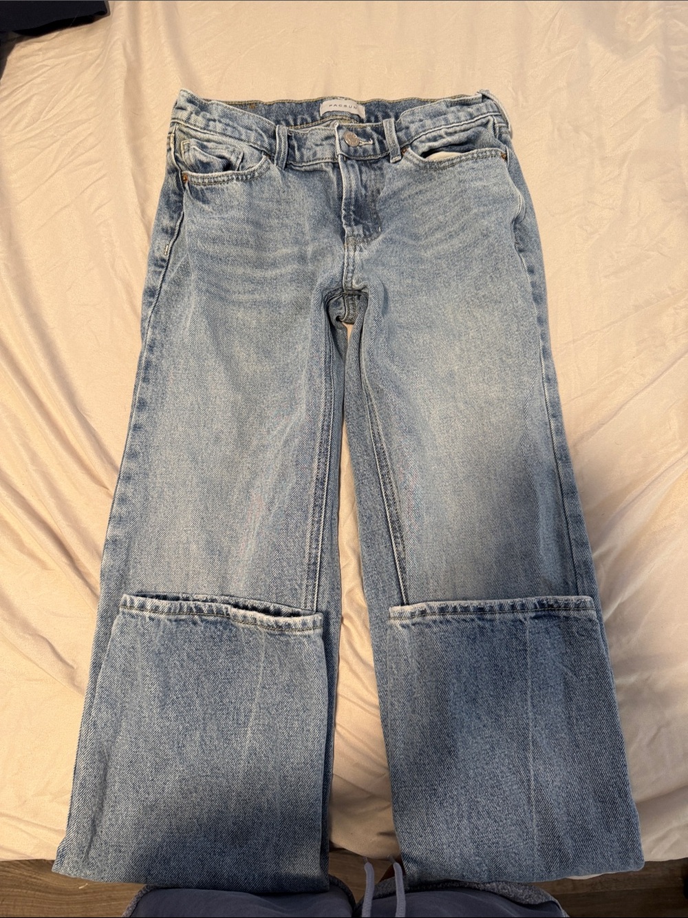 PacSun Light Blue Wide-Leg Split-Knee Jeans